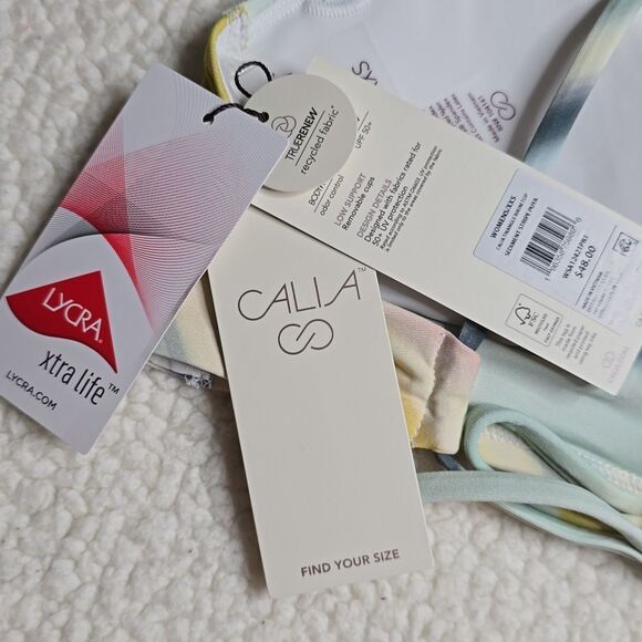 1212 NWT CALIA Women's Double Strap Triangle Bikini Low Support Swim Top - Picture 4 of 6